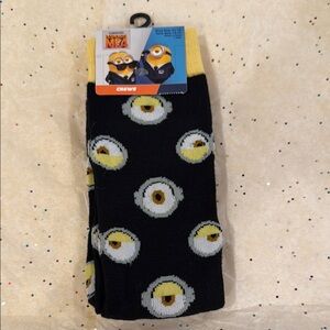 Universal Minions Black Crew Socks
